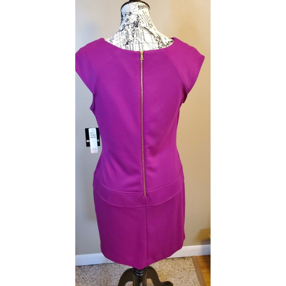Sandra Darren Women’s Sheath Dress Size 10 Purple Sleeveless Washable NWT - Picture 5 of 9